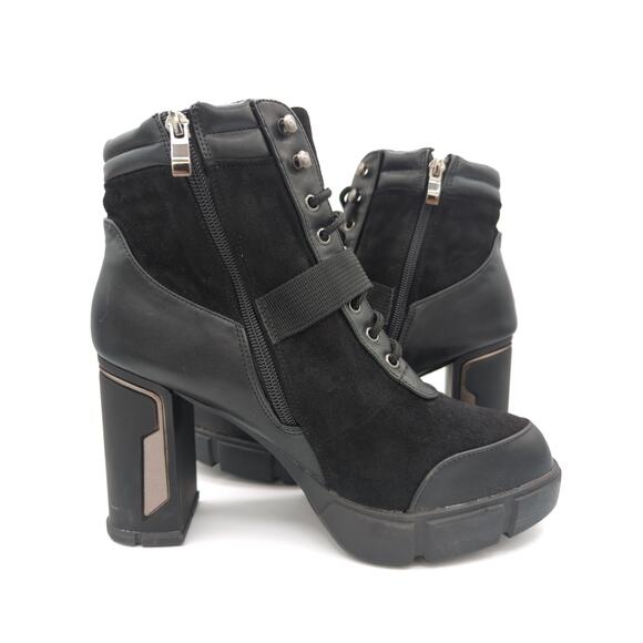Atalina | AD9030 Heeled Lace Up Side Zip Ankle Bootie | Size 10 - Picture 3 of 9